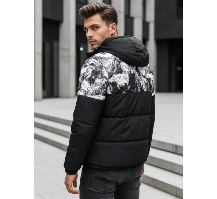 Pánska zimná bunda s kapucňou čierna FashionStreet TX5132