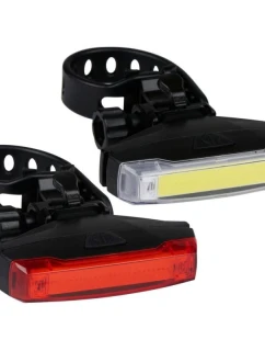 SADA PREDNÝCH A ZADNÝCH SVETIEL PRE BICYKLE DUNLOP ČIERNA