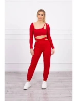 Súprava s blúzkou top červená