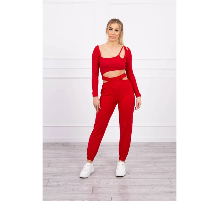 Súprava s blúzkou top červená