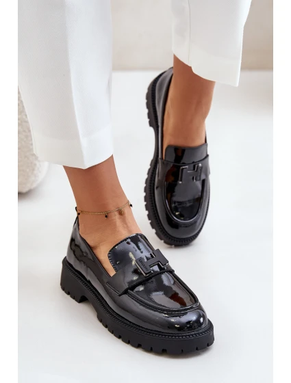 Lakované Dámské Mokasíny model 21671936 Černé - VINCEZA