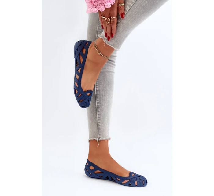 Dámske gumové baleríny Navy Blue Salam