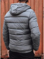 Pánská prošívaná zimní bunda s kapucí šedá Dstreet model 21980225 - FashionStreet Pánská prošívaná zimní bunda s kapucí šedá Dstreet model 21980225 - FashionStreet