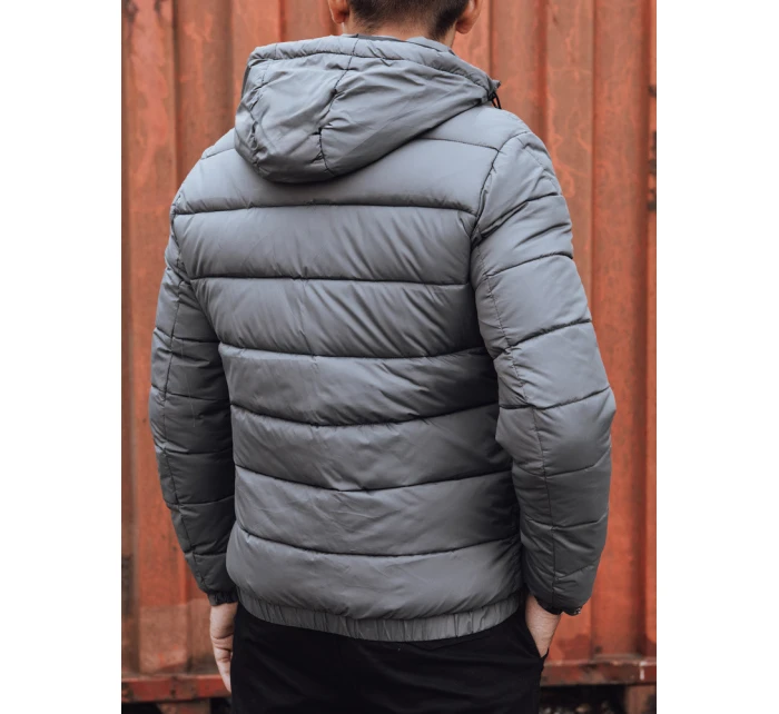 Pánská prošívaná zimní bunda s kapucí šedá Dstreet model 21980225 - FashionStreet Pánská prošívaná zimní bunda s kapucí šedá Dstreet model 21980225 - FashionStreet