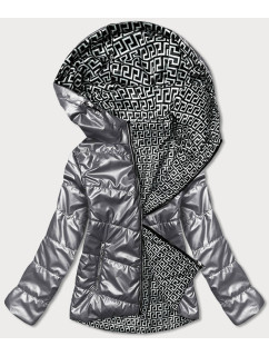 Oboustranná šedá dámská bunda s kapucí model 17099291 - S'WEST