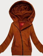 Dámska mikina s asymetrickým zipsom LHD caramel (AMG-61)