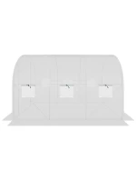 SKLENÍK ZÁHRADNÝ TUNEL 200X300X200CM PE KONŠTRUKCIA BIELA OCEĽ