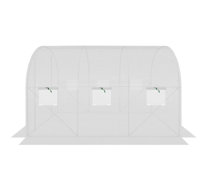 SKLENÍK ZÁHRADNÝ TUNEL 200X300X200CM PE KONŠTRUKCIA BIELA OCEĽ