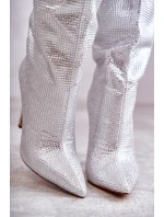 Modne Kozaki Na Szpilce Z Cyrkoniami Srebrne Lovisa