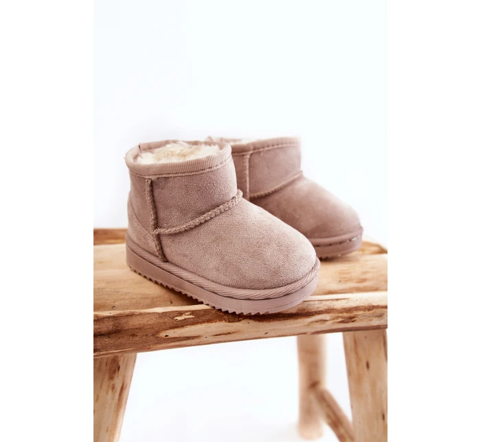 Dziecięce Ocieplane Botki Śniegowce Jasnobeżowe Gooby