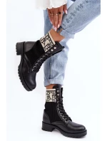 Damskie Botki Workery Ze Skarpetą Czarne Hakina Damskie Botki Workery Ze Skarpetą Czarne Hakina