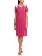 Dámska nočná košeľa 12142-44 červená-puntík - Vamp