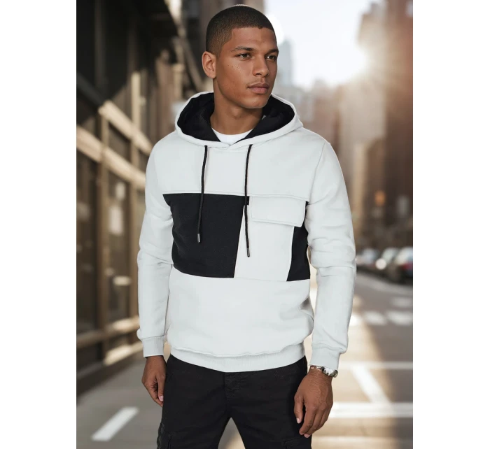 Pánská šedá mikina s kapucí model 21986056 - Dstreet