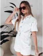 bílý džínový krátký overal Dstreet model 21988009 - FashionStreet bílý džínový krátký overal Dstreet model 21988009 - FashionStreet