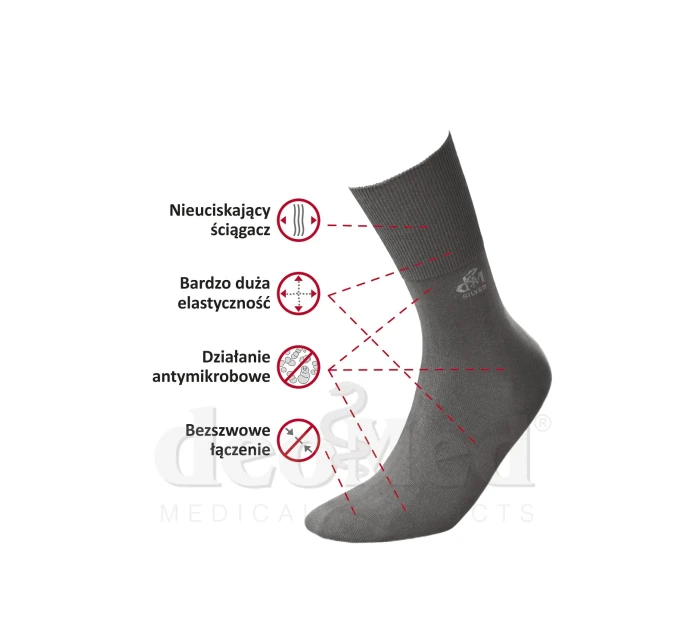 Ponožky JJW Deomed Cotton Silver Ponožky JJW Deomed Cotton Silver