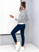 Tmavě modrý dámský bavlněný teplákový komplet s mikinou model 21777414 - Moon Tmavě modrý dámský bavlněný teplákový komplet s mikinou model 21777414 - Moon