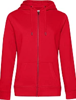 B&C QUEEN Zipped Hood_° Dámska mikina s kapucňou 01.W03Q červená