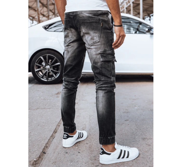 Pánske džínsové nohavice jogger čierne FashionStreet UX4038