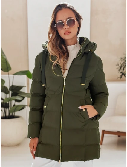 Dámská zimní bunda s kapucí zelená Dstreet model 21978724 - FashionStreet