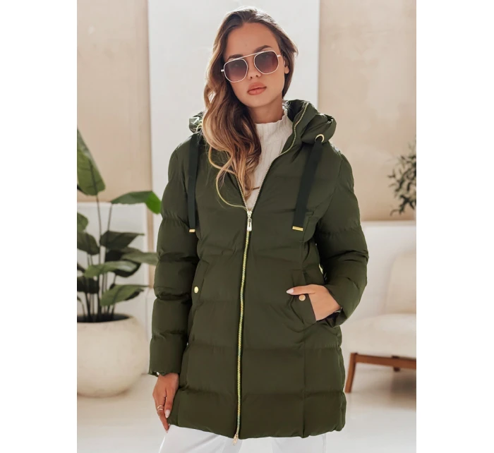 Dámská zimní bunda s kapucí zelená Dstreet model 21978724 - FashionStreet