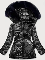 Dámska prechodná bunda plus size čierna (mm21-76)