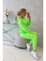 Súprava mikiny s kapucňou neónovo zelená