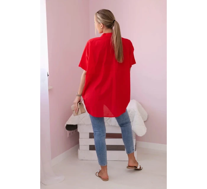 Bavlnené tričko s krátkym rukávom červené Bavlnené tričko s krátkym rukávom červené