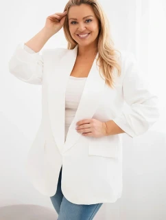 Dámske sako nadmernej veľkosti Elegant Ecru