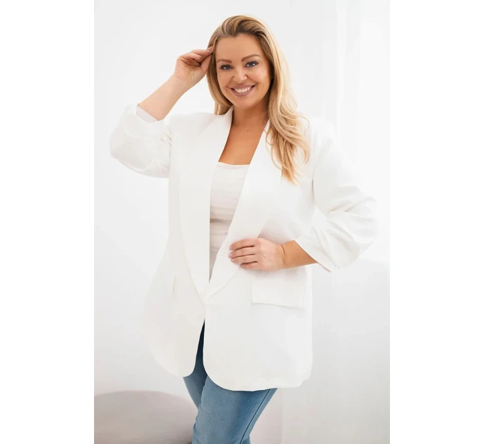 Dámská sako Plus Size elegantní ecru