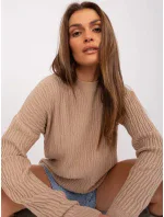 Sweter AT SW model 18884774 beżowy - FPrice Sweter AT SW model 18884774 beżowy - FPrice