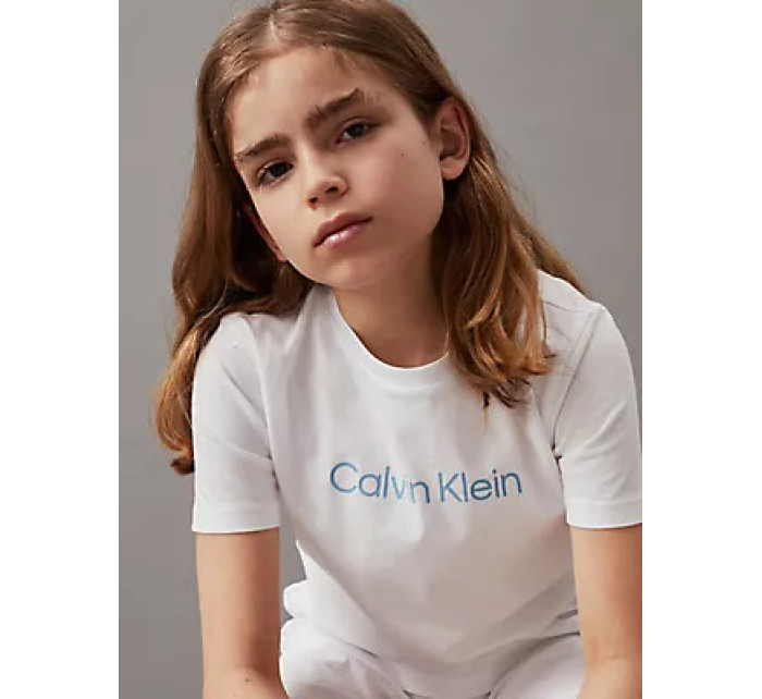 Spodné prádlo Chlapčenské pyžamo KNIT PJ SET (SS + SHORT) B70B7004850WT - Calvin Klein