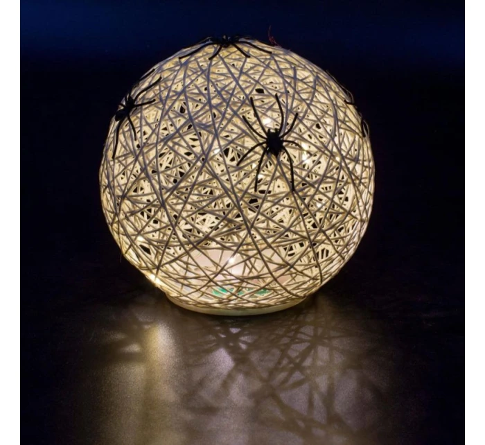 DEKORATÍVNA GUĽOVÁ LED PAVÚK LAMPA 15CM HALLOWEEN BIELA DEKORATÍVNA GUĽOVÁ LED PAVÚK LAMPA 15CM HALLOWEEN BIELA