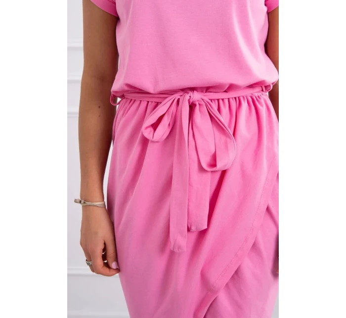 Šaty s obálkou dole ružovej
