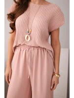 Komplet z + spodnie tmavě pudrově růžová model 22010202 - K-Fashion Komplet z + spodnie tmavě pudrově růžová model 22010202 - K-Fashion