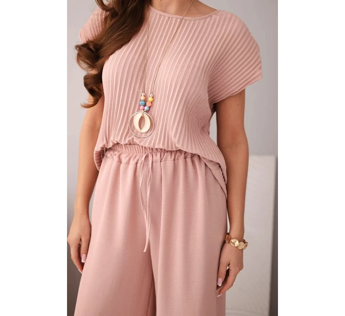 Komplet z + spodnie tmavě pudrově růžová model 22010202 - K-Fashion Komplet z + spodnie tmavě pudrově růžová model 22010202 - K-Fashion