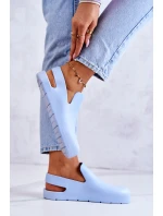 Modne Gumowe Chodaki Niebieskie Meriko