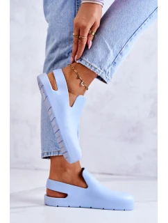 Modne Gumowe Chodaki Niebieskie Meriko