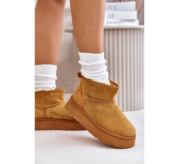 Nízké dámské sněhule na platformě s podšívkou Camel model 21673113 - EVENTO