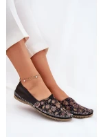 Kožené Vzorované Baletky model 21693638 Černé - Maciejka