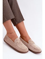 Barefoot mokasíny se zlatým detailem béžové model 22368159 - Boto