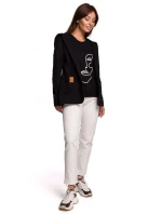 Blejzr s kapucí z úpletu černý model 15105755 - BeWear Blejzr s kapucí z úpletu černý model 15105755 - BeWear