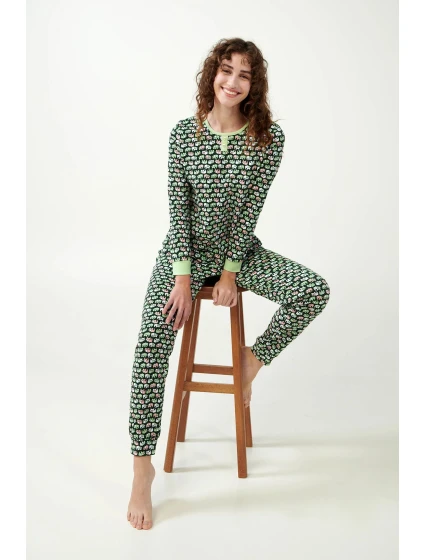 Dámske bavlnené pyžamo Green timbert 21321 - Vamp