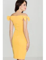 Dámske šaty K028 tmavo žltá - Katrus Dámske šaty K028 tmavo žltá - Katrus