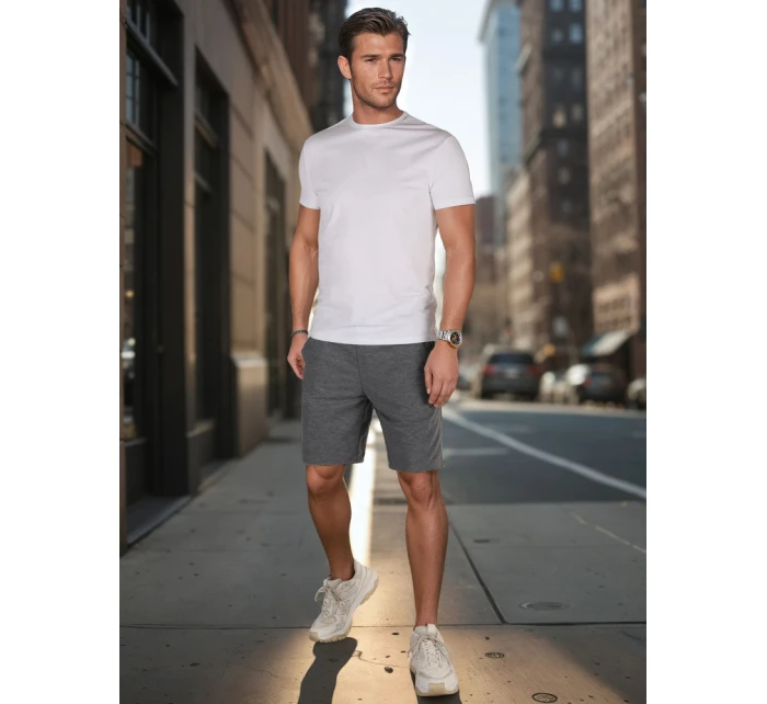 Pánské tmavě šedé teplákové šortky Dstreet model 21987824 - FashionStreet Pánské tmavě šedé teplákové šortky Dstreet model 21987824 - FashionStreet