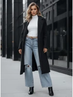 Dámský dlouhý kabát z ovčí kůže černý Dstreet model 21994154 - FashionStreet