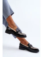 Dámské lakované polobotky mokasíny model 21652903 černé - S.Barski