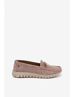 Dámské Mokasíny Z model 22107532 Semiše S Mašlí Béžové - VINCEZA