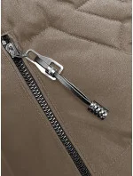 Dámska béžová vesta s kapucňou (B8176-12)