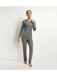 Dámsky modalový pyžamový komplet DIM MODAL PYJAMAS SET - DIM - sivý