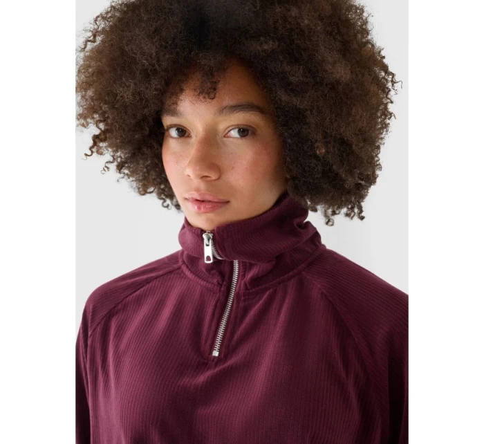 Dámská velurová mikina bez kapuce model 21432534 - 4F Dámská velurová mikina bez kapuce model 21432534 - 4F